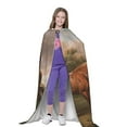 thumbnail image 4 of Honeii Three Horses Oil Painting Print Poncho Cape, Cloak Coat, Snuggly Hooded Wearable Blanket, Hooded Cape For Teenagers,Halloween Costumes-Large, 4 of 7