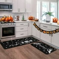 thumbnail image 3 of Halloween Kitchen Rugs and Mats for Floor, Halloween Decorations for Home, 2 Pcs Non-Slip Backing Pumpkin Mat, Halloween Decor Holiday Kitchen Rug Sets with Runner (Welcome, 17"x47.2"+17"x30"), 3 of 6