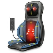 Comfier Shiatsu Neck Back Massager, 2D/3D Kneading Massage Chair Pad, Heating Compression Seat Cushion Massagers, Father's Day gifts - Black