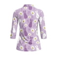 thumbnail image 3 of Uorisanigo Rabbit Daisy Womens Moisture Wicking Casual Tennis Activewear Fashionable Versatile Long Sleeve Golf Polo Shirts Comfortable Stylish Zip Up Collar Athletic Tops Size XL, 3 of 7