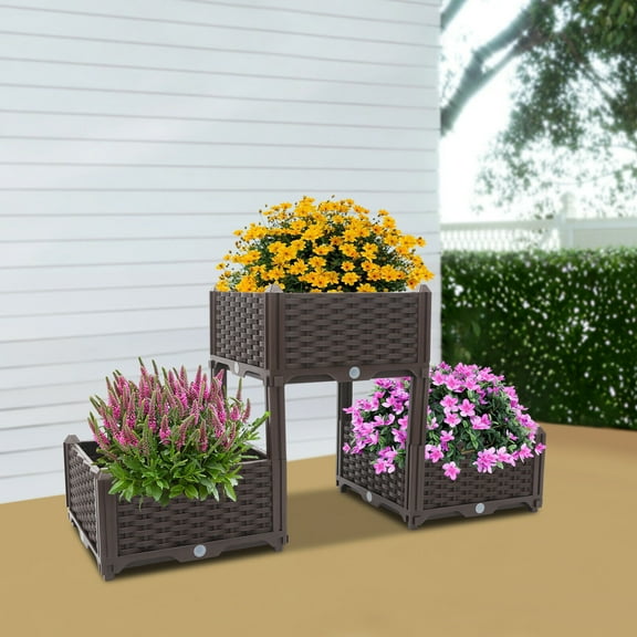 Elevated Planter Garden Box with Drainage Plug Raised Garden Beds for Vegetable