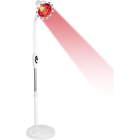 WJSP Infrared Light Therapy Lamp White 275W Adjustable Height 49.6-63" for Pain Relief Joint Muscle Aches