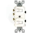 thumbnail image 2 of Leviton 5241-W 15 Amp, 120/277 Volt, Duplex Style Single-Pole/3-Way Ac Combination Switch, Commercial Grade, White, 2 of 2