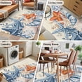 thumbnail image 6 of Eucalyptus Leaves Starfish Washable Area Rugs 4'x6', Shells Plants Summer Ocean Retro Low Pile Throw Living Room Rug Non-Slip Sturdy Edge Binding Carpet for Indoor Entryway Bedside Kitchen, 6 of 9