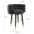 thumbnail image 5 of TOV Furniture Betty Black Velvet Counter Stool with Gold Accents, 5 of 6