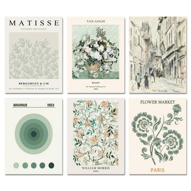 Matisse Wall Art Posters 11x14 Canvas Prints Unframed Set of 6 Vintage Decor, Abstract Wall Art Prints for Bedroom Decor Boho Wall Decor