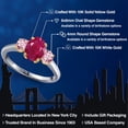 thumbnail image 2 of Gem Stone King 10K Two Tone Gold Red Ruby and Pink Lab Grown Diamond Engagement Ring for Women | 2.10 Cttw | Oval 8X6MM | Gemstone July Birthstone | Size 5, 2 of 6