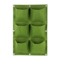thumbnail image 2 of Uutvmp Vertical Hanging Grow Bag with 6 Pockets, Wall Mounted Felt Fabric Flowerpot Bag Plant Container for Garden Home Decoration, Green, 2 of 5