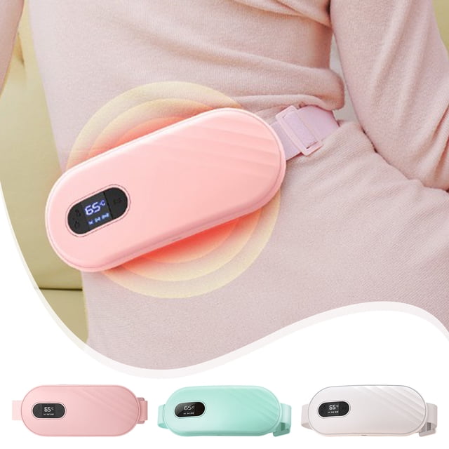 Fiudx Cinturón Uterino Calefactor, Calentamiento Rápido En 3 Segundos, Control de Temperatura de 4 Velocidades, 5 Modos de Masaje Vibratorio, Alivio Cómodo para Cintura y Abdomen, Portátil para Viaje