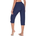 thumbnail image 5 of RELLECIGA Women's High Waisted Swim Capris Pants Long Board Shorts Beach Pants with Briefs, 5 of 7