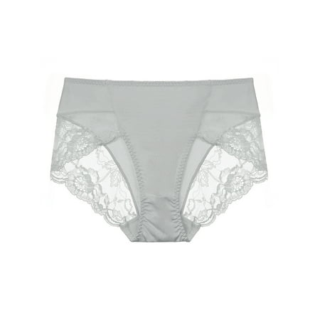 

Unique Bargains Women s Plus Size Mid-Rise Lace Trim Brief Seamless Underwear