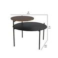 thumbnail image 5 of 2 Tier Accent Table with Round Metal Top, Brown - Saltoro Sherpi, 5 of 5