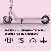 Hiboy S2 Lite Electric Scooter, 6.5in Solid Tires, 13 MPH, 10.6-Mile Range, Kick-Start Boost, for Teens