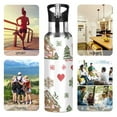 thumbnail image 7 of Yayeee 33oz Insulated Water Bottle Double Wall Stainless Steel with Flip Straw Lid, Brown Nordic Christmas, 7 of 7