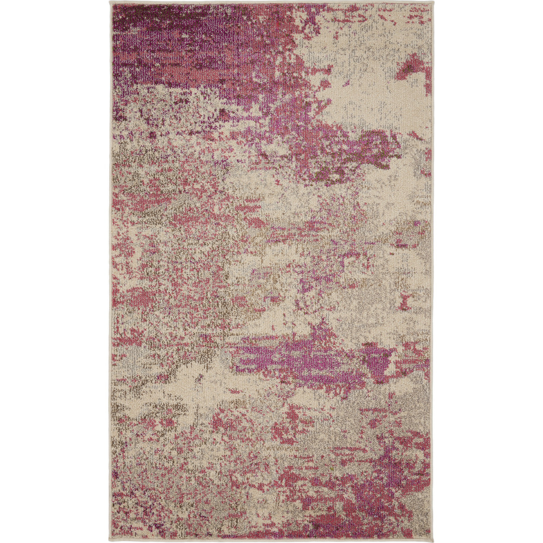 Nourison Celestial Abstract Ivory/Pink 3' x  5' Area Rug, (3x5)