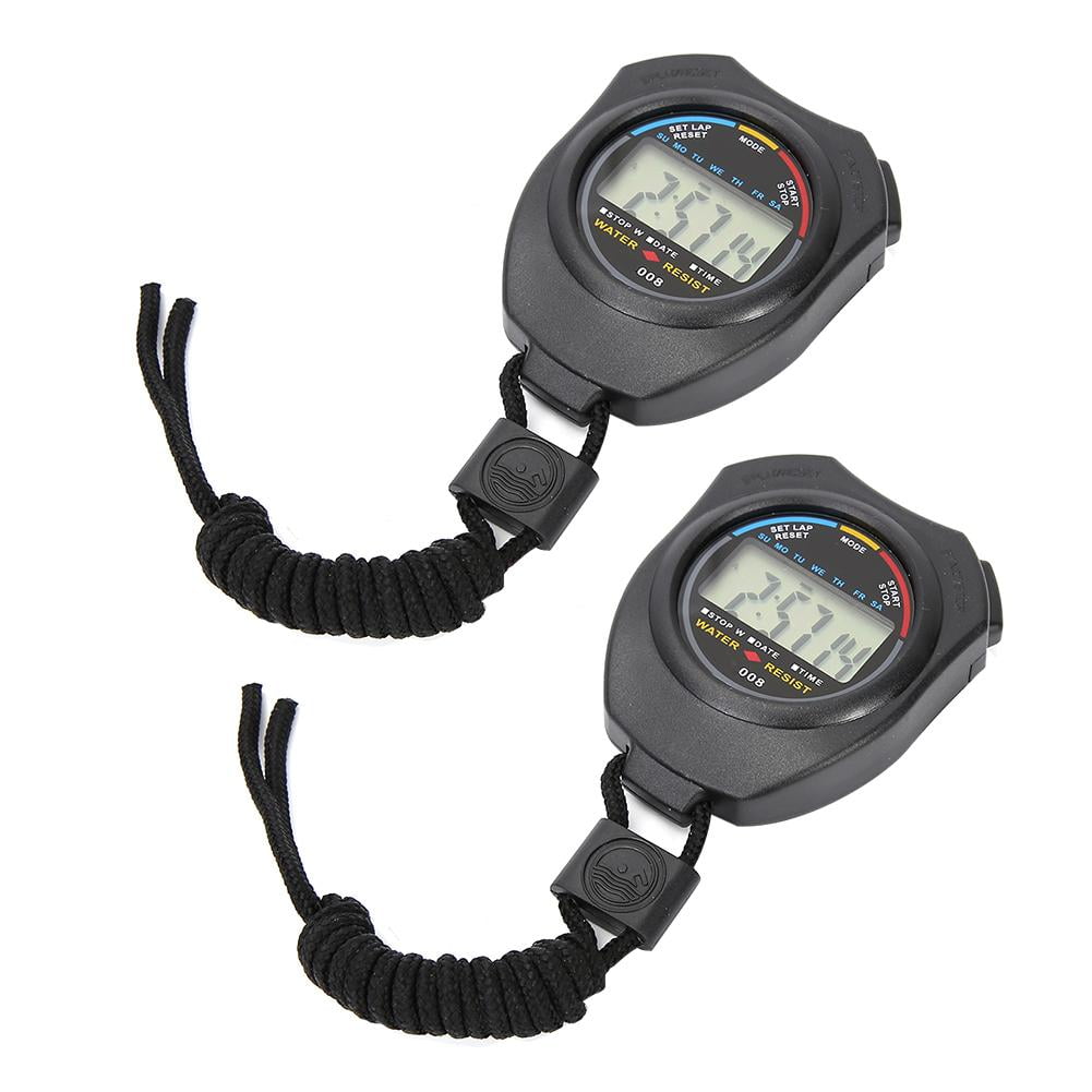 OTVIAP 2 PCS Sports Stopwatch Timer, Multifunctional Digital LCD