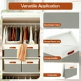 thumbnail image 5 of Storage Bins with Lids, 2 Pack Extra Large Blanket Storage Baskets with Lids, Closet Organizers Bins for Living Room, Nursery, Gray and White, 5 of 10