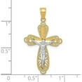 thumbnail image 3 of Solid 10K Yellow Gold w/Rhodium Filigree Crucifix Pendant - 30mm, 3 of 5