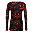 thumbnail image 5 of Halloween Shirts for Women Long Sleeve Crew Neck Shirts Funny Pumpkin Graphic Ribbed Shirts Fall Slim Fit Basic Tops, 5 of 5