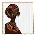 thumbnail image 3 of Ambesonne Afro Shower Curtain, Exotic Totem, 69"Wx84"L, Brown and Cinnamon, 3 of 5