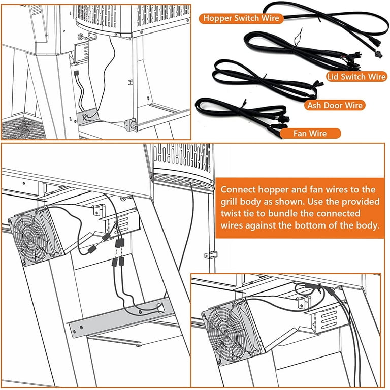 Hopper Lid, Door Switch Parts Kit for Masterbuilt Gravity Series 560, 800, 1050 XL Digital Charcoal Grill Smokers