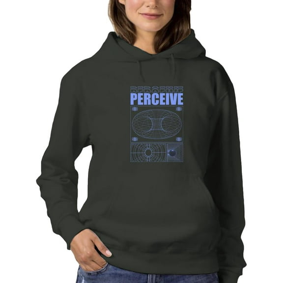 Perceive Vectors Techno Style Hoodie Women -Image by Shutterstock, Female 5X-Large
