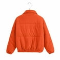 thumbnail image 4 of Miluxas Womens Lightweight Quilted Jacket Fall Zip up Puffer Jackets Casual Long sleeve Loose Fit Lapel Warm Coats with Pockets Orange S(S), 4 of 4