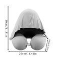 thumbnail image 3 of Neck Pillow Memory Foam U-Shaped with Attached Hood Purple Portable Travel Pillow for Airplane Car Train, 3 of 6