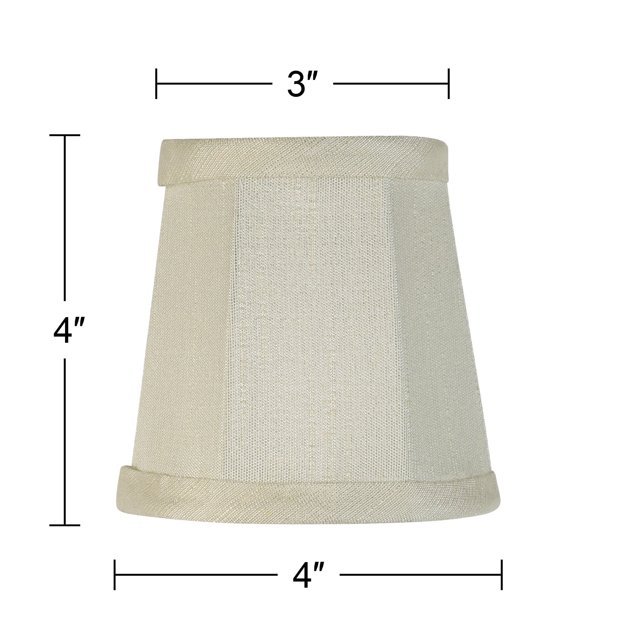Imperial Shade Set of 8 Empire Lamp Shades Cream Small 3" Top x 4" Bottom x 4" High Candelabra Clip-On Fitting