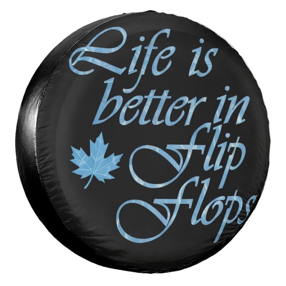 KAKALAD Life Is Better In Flip Flops Spare Tire Cover Universal Vehicle Accessories Buckle Car Tools 14”in