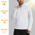 thumbnail image 6 of Taigaofy Men's Running Shirt Long Sleeve Quarter Zip Pullover Moisture Wicking UPF 50+ UV Protection Quick Dry Athletic Workout Shirts White XL, 6 of 10