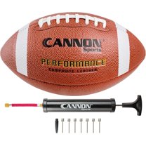 Cannon Sports Official Size Football - Composite Leather Football with Extra Grip & Durable Construction for All-Weather Play – Regulation Size Ball with Pump (Orange/White, Official)
