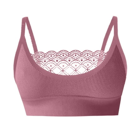 

REORIAFEE Women s Bra Sports Push Up Bra for Women Bra Comfortable Sexy Lace Without Steel Ring Inner Lining Strap Bra Pink XXL