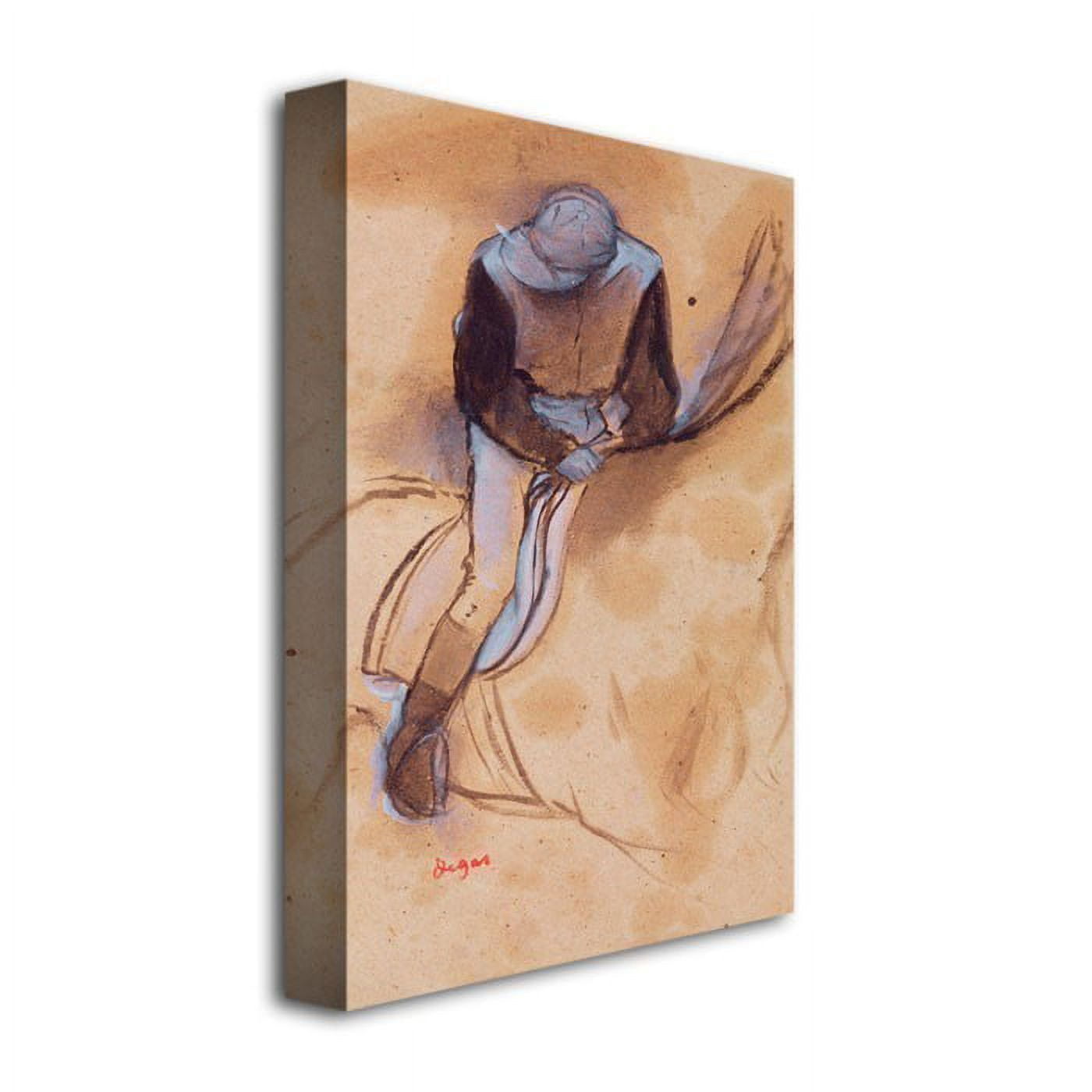 Trademark Fine Art "Jockey Flexed Forward in Saddle" Canvas Art by Edgar Degas