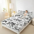 thumbnail image 4 of Manfei Sketch Gamepad Twin Sheet Sets,Modern Video Game Twin Fitted Sheet,White Black Flat Sheet For Boys Kids,Super Cozy Bedroom Decor,3-Piece, 4 of 7