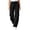 Black, variant on Womens Wide Leg Pants High Waisted Palazzo Effortless Everyday High Withed Waistband Casual Pants With Front Pockets Comfort Style Summer Flowy Pants