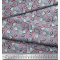 thumbnail image 2 of Soimoi Gray Rayon Crepe Fabric Christmas Theme Party Printed Fabric 1 Yard 46 Inch Wide, 2 of 3
