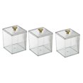 thumbnail image 1 of QTip Holder Dispenser for Cotton Ball, Cotton Swab, Cotton Round Pads, Clear Box Set with Lid for C, 1 of 5
