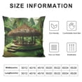 thumbnail image 5 of Orinice  Tiki Bar Throw Pillow Cushion Cover, Tiki Hut in Dreamy Fantasy Forest Tropical Island Wildlife Greenery Art, Decorative Square Accent Pillow Case,  White, 5 of 5