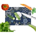 thumbnail image 2 of Carolines Treasures BB5068LCB Blue Flowers Bichon Frise Glass Cutting Board Large, 12H x 16W, multicolor, 2 of 2