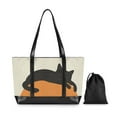 thumbnail image 7 of FORMRS Canvas Laptop Tote Bag for Women with 15.6" Computer Compartments Shoulder Handbag, Sleeping Black Cat, 7 of 7