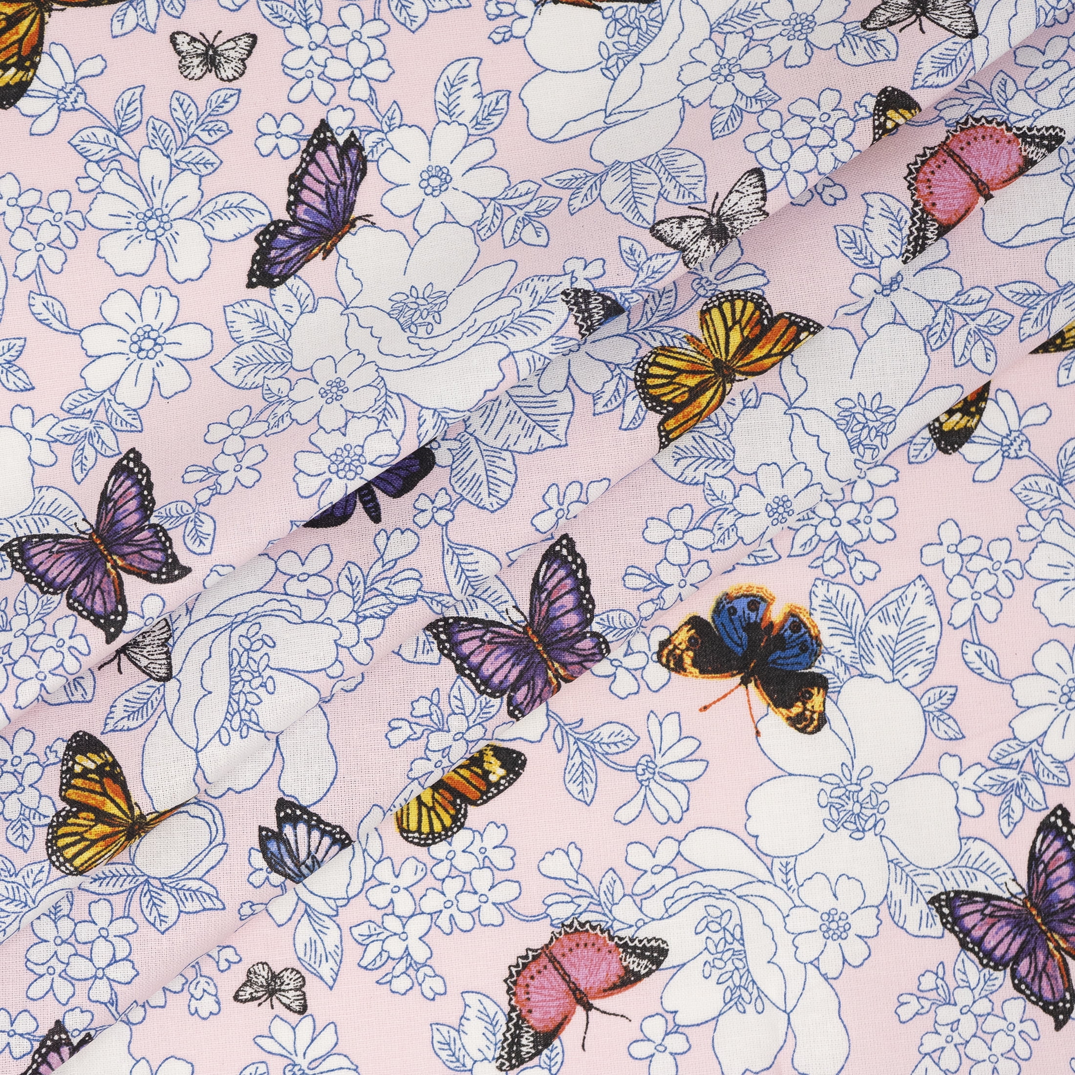 Waverly Inspirations 1 Yard Cut 100% Cotton Prints Fabric Butterflies 44" Wide for Quilting & Sewing