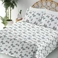 thumbnail image 3 of Ambesonne Butterfly Fitted & Flat Sheet with Shams 4 Pcs Set, Delicate Monarch Wings, Full, Blue Pink Camel, 3 of 5