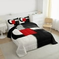 thumbnail image 2 of Manfei Geometric Graffiti King Size Comforter Sets,Modern Abstract Art Bedding Comforter Set,Red Black White Bedding Set For Kids,Ultra Soft Home Decor Reversible,3 Pieces, 2 of 7