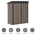 thumbnail image 2 of Euroco 5' x 3' FT Outdoor Storage Shed, Metal Garden Tool Shed with Lockable Door, Outside Sheds & Storage Galvanized Steel, Brown, 2 of 7