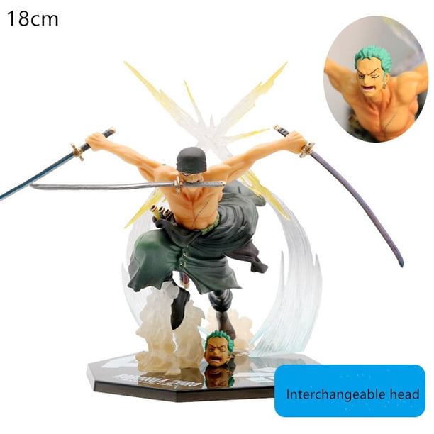 Personaje de Anime de una pieza, estatua de Roronoa Zoro, edición de batalla, colección de modelos de acción de PVC, muñeco acrobático genial, regalo para niños xuanjing unisex