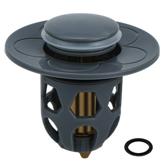 Pop Up Sink Plug Stainless Steel, Universal Drain Plug for Countertop Washbasin Bath Plug - Perfect Compatibility Design, Easy Installation, Anti Clogging Basket