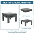 thumbnail image 3 of 2 Pieces Outdoor Patio Ottomans Aluminum Outdoor Patio Footstool All Weather Outdoor Footrest,Grey, 3 of 7