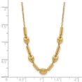 thumbnail image 2 of 71mm 14k Solid Yellow Gold Polished Fancy Link Beaded Necklace 18 Inch Pendant Necklace for Women, 2 of 2