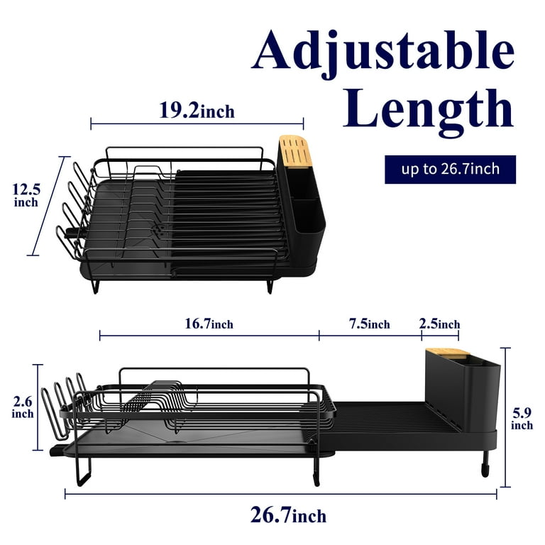 Sakugi Extendable Dish Drying Rack, Stainless Steel photo 2